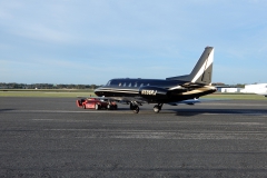 Orlando Executive airport (KORL). Old-timer mezi soukromými jety, Rockwell Sabreliner. Skvost pro spottery.